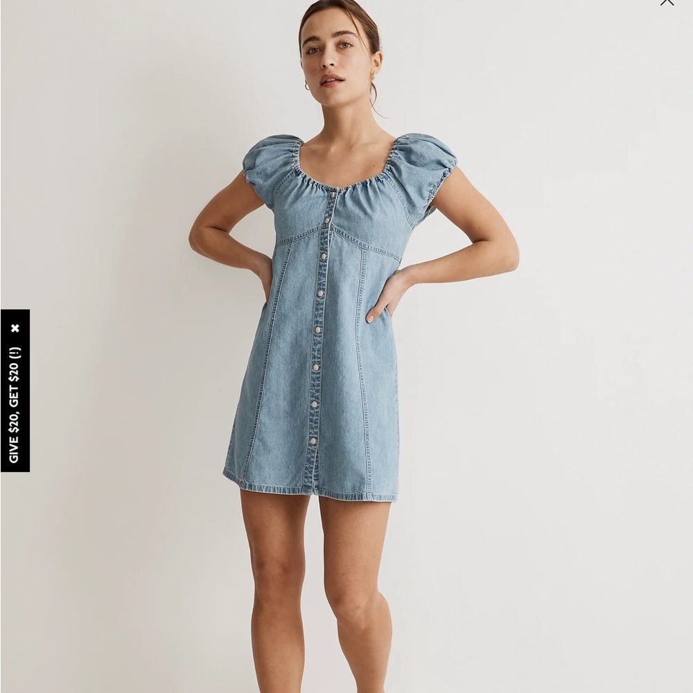 Denim Margie Mini Dress in Bevy Wash